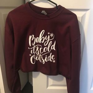 Baby it’s cold outside custom made cropped sweater